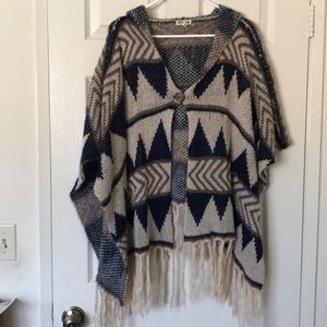 Woven Heart Poncho / Ruana